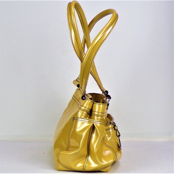 Yellow Perforated Women's Handbag - Picture 3 of 13